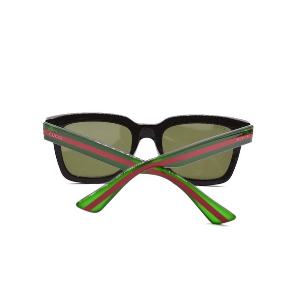 NEW GUCCI GG0001SN 002 BLACK GREEN AUTHENTIC SUNGLASSES - Picture 10 of 12